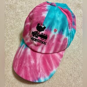 Woodstock 2019 Tie-Dye Baseball Cap - Pink & Teal